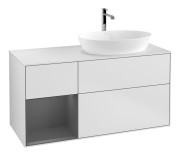 Тумба под раковину Villeroy & Boch Finion 120х50,1 см с подсветкой МДФ белый матовый лак/стекло белое матовое F801GKMT