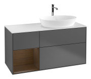 Тумба под раковину Villeroy & Boch Finion 120х50,1 см с подсветкой МДФ антрацит матовый лак/стекло белое матовое F801GNGK