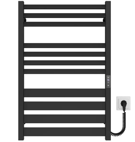 Електрична сушарка для рушників Deffi Diamant П11 500х800 праве підключення JD04 чорний A.DT.80.50.11.E.B.R.2