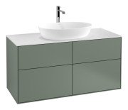 Тумба под раковину Villeroy & Boch Finion 120х50,1 см с подсветкой МДФ оливковый матовый лак/стекло белое матовое G79100GM