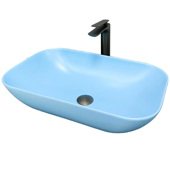 Раковина для ванной VBI AVEZZANO 58x35,5 см керамика голубой матовый VBI-014403