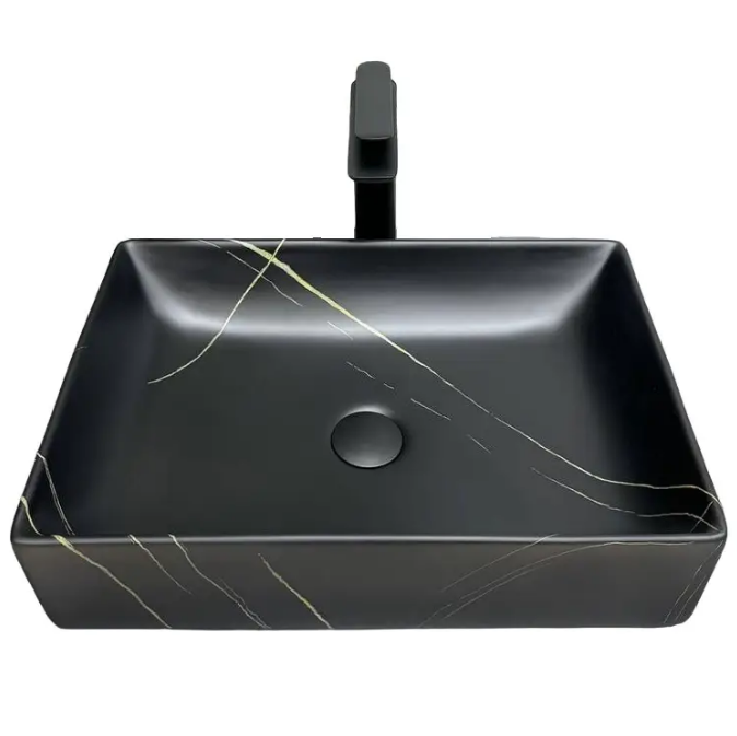 Раковина для ванної кімнати VBI LATINA 51x34,5 см кераміка чорний камінь матовий VBI-013103