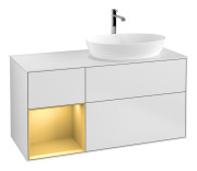 Тумба под раковину Villeroy & Boch Finion 120х50,1 см с подсветкой МДФ белый матовый лак/стекло белое матовое F801HFMT