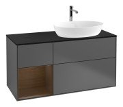 Тумба под раковину Villeroy & Boch Finion 120х50,1 см с подсветкой МДФ антрацит матовый лак/стекло черное матовое F802GNGK