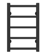 Полотенцесушитель водяной Deffi Forest П5 300х500 боковое левое подключение черный A.FR.50.30.5.B.B