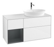 Тумба под раковину Villeroy & Boch Finion 120х50,1 см с подсветкой МДФ глянцевый белый лак/стекло белое матовое F801HGGF