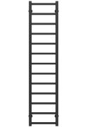 Полотенцесушитель водяной Deffi Forest П13 400х1400 боковое правое подключение черный A.FR.140.40.13.B.C