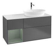 Тумба под раковину Villeroy & Boch Finion 120х50,1 см с подсветкой МДФ антрацит матовый лак/стекло белое матовое F801GMGK