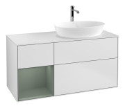 Тумба під раковину Villeroy & Boch Finion 120х50,1 см із підсвічуванням МДФ білий матовий лак/скло біле матове F801GMMT