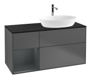 Тумба под раковину Villeroy & Boch Finion 120х50,1 см с подсветкой МДФ антрацит матовый лак/стекло черное матовое F802HGGK