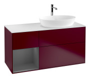 Тумба под раковину Villeroy & Boch Finion 120х50,1 см с подсветкой МДФ пион матовый лак/стекло белое матовое G801GKHB