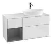 Тумба под раковину Villeroy & Boch Finion 120х50,1 см с подсветкой МДФ белый матовый лак/стекло белое матовое G801GKMT