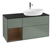 Тумба под раковину Villeroy & Boch Finion 120х50,1 см с подсветкой МДФ оливковый матовый лак/стекло черное матовое F802GNGM