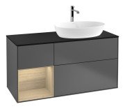 Тумба під раковину Villeroy & Boch Finion 120х50,1 см із підсвічуванням МДФ антрацит матовий лак/скло чорне матове F802PCGK