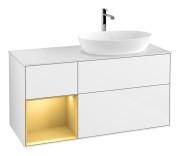 Тумба під раковину Villeroy & Boch Finion 120х50,1 см із підсвічуванням МДФ білий глянцевий лак/скло біле матове G801HFGF