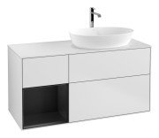 Тумба под раковину Villeroy & Boch Finion 120х50,1 см с подсветкой МДФ белый матовый лак/стекло белое матовое G801PDMT