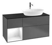 Тумба під раковину Villeroy & Boch Finion 120х50,1 см із підсвічуванням МДФ антрацит матовий лак/скло чорне матове FG802GFGK