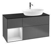 Тумба під раковину Villeroy & Boch Finion 120х50,1 см із підсвічуванням МДФ антрацит матовий лак/скло чорне матове G802MTGK