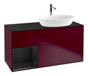 Тумба під раковину Villeroy & Boch Finion 120х50,1 см із підсвічуванням МДФ півонія матовий лак/скло чорне матове G802PDHB