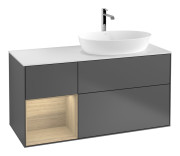 Тумба під раковину Villeroy & Boch Finion 120х50,1 см із підсвічуванням МДФ антрацит матовий лак/скло біле матове G801PCGK