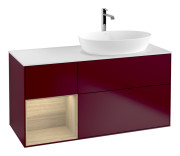 Тумба под раковину Villeroy & Boch Finion 120х50,1 см с подсветкой МДФ пион матовый лак/стекло белое матовое G801PCHB