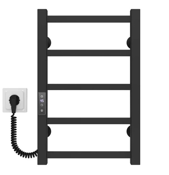 Электрический полотенцесушитель Deffi Forest П6 200х600 левое подключение JD04 черный A.FR.60.20.6.E.B.L.2