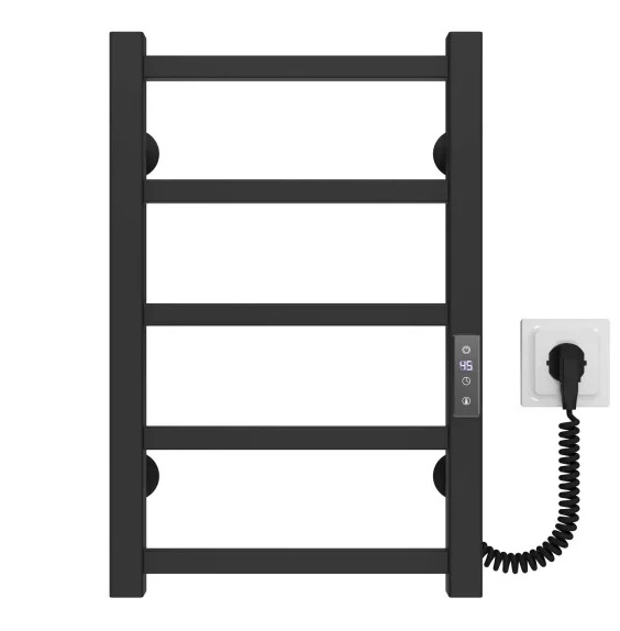 Электрический полотенцесушитель Deffi Forest П6 200х600 правое подключение JD04 черный A.FR.60.20.6.E.B.R.2