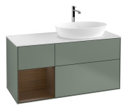 Тумба под раковину Villeroy & Boch Finion 120х50,1 см с подсветкой МДФ оливковый матовый лак/стекло белое матовое G801GNGM