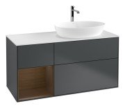 Тумба под раковину Villeroy & Boch Finion 120х50,1 см с подсветкой МДФ темно-синий матовый лак/стекло белое матовое G801GNHG