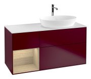 Тумба під раковину Villeroy & Boch Finion 120х50,1 см із підсвічуванням МДФ півонія матовий лак/скло біле матове G801PCHB