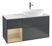 Тумба під раковину Villeroy & Boch Finion 120х50,1 см із підсвічуванням МДФ темно-синій матовий лак/скло біле матове G801PCHG