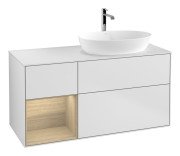 Тумба під раковину Villeroy & Boch Finion 120х50,1 см із підсвічуванням МДФ білий матовий лак/скло біле матове G801PCMT