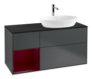 Тумба під раковину Villeroy & Boch Finion 120х50,1 см із підсвічуванням МДФ темно-синій матовий лак/скло чорне матове G802HBHG