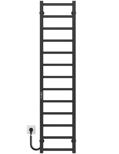 Електрична сушарка для рушників Deffi Forest П13 300х1400 ліве підключення JD04 чорний A.FR.140.30.13.E.B.L.2