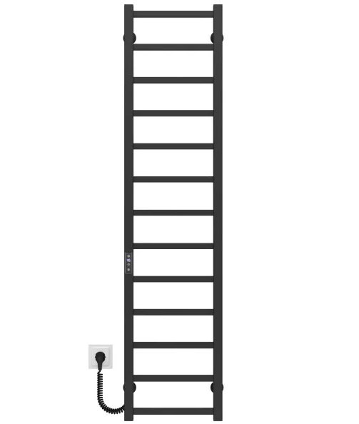 Электрический полотенцесушитель Deffi Forest П13 400х1400 левое подключение JD04 черный A.FR.140.40.13.E.B.L.2