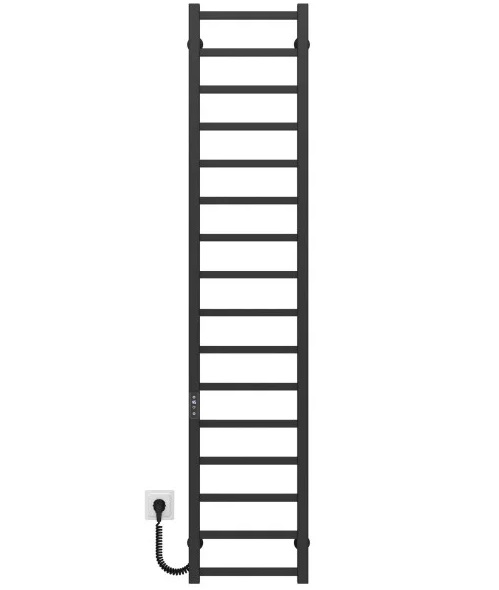 Електрична сушарка для рушників Deffi Forest П16 400х1600 ліве з'єднання JD04 чорний A.FR.160.40.16.E.B.L.2