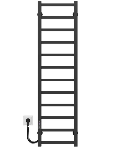 Электрический полотенцесушитель Deffi Forest П12 400х1200 левое подключение JD04 черный A.FR.120.40.12.E.B.L.2
