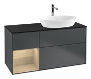 Тумба под раковину Villeroy & Boch Finion 120х50,1 см с подсветкой МДФ темно-синий матовый лак/стекло черное матовое G802PCHG