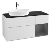 Тумба під раковину Villeroy & Boch Finion 120х50,1 см із підсвічуванням МДФ білий матовий лак/скло чорне матове F812GKMT