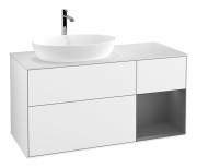 Тумба под раковину Villeroy & Boch Finion 120х50,1 см с подсветкой МДФ глянцевый белый лак/стекло белое матовое F811GKGF