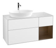 Тумба под раковину Villeroy & Boch Finion 120х50,1 см с подсветкой МДФ глянцевый белый лак/стекло белое матовое F811GNGF
