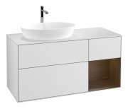 Тумба під раковину Villeroy & Boch Finion 120х50,1 см із підсвічуванням МДФ білий матовий лак/скло біле матове F811GNMT