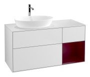 Тумба під раковину Villeroy & Boch Finion 120х50,1 см із підсвічуванням МДФ білий матовий лак/скло біле матове F811HBMT