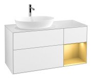 Тумба под раковину Villeroy & Boch Finion 120х50,1 см с подсветкой МДФ глянцевый белый лак/стекло белое матовое F811HFGF