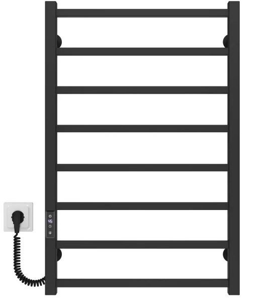 Електрична сушарка для рушників Deffi Forest П8 500х800 ліве підключення JD04 чорний A.FR.80.50.8.E.B.L.2