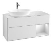 Тумба под раковину Villeroy & Boch Finion 120х50,1 см с подсветкой МДФ белый матовый лак/стекло белое матовое F811MTMT