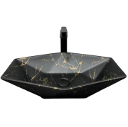 Раковина для ванної кімнати VBI VENEZIA S 57,5x37 см кераміка мармур чорний матовий  VBI-012403