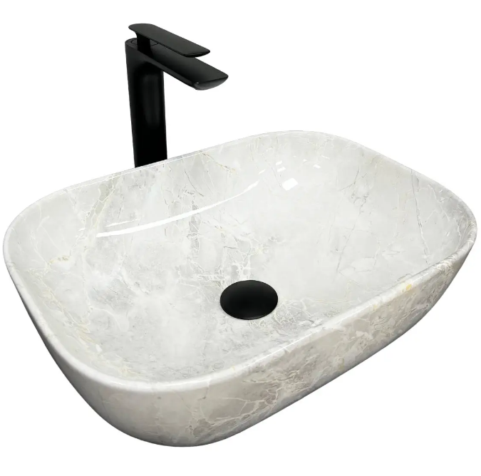 Раковина для ванної кімнати VBI RAVENNA 46,5x32,5  см кераміка світлий камінь глянсовий VBI-011206