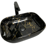 Раковина для ванной VBI PARMA 46x32,5 см керамика черный мрамор глянцевый VBI-011207