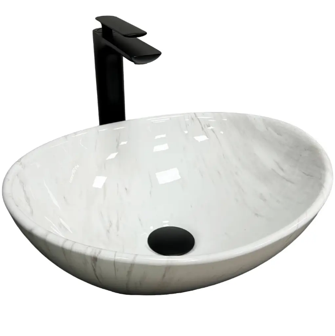 Раковина для ванної кімнати VBI PARMA 41,5x33,5 см кераміка природний мармур глянсовий VBI-011007